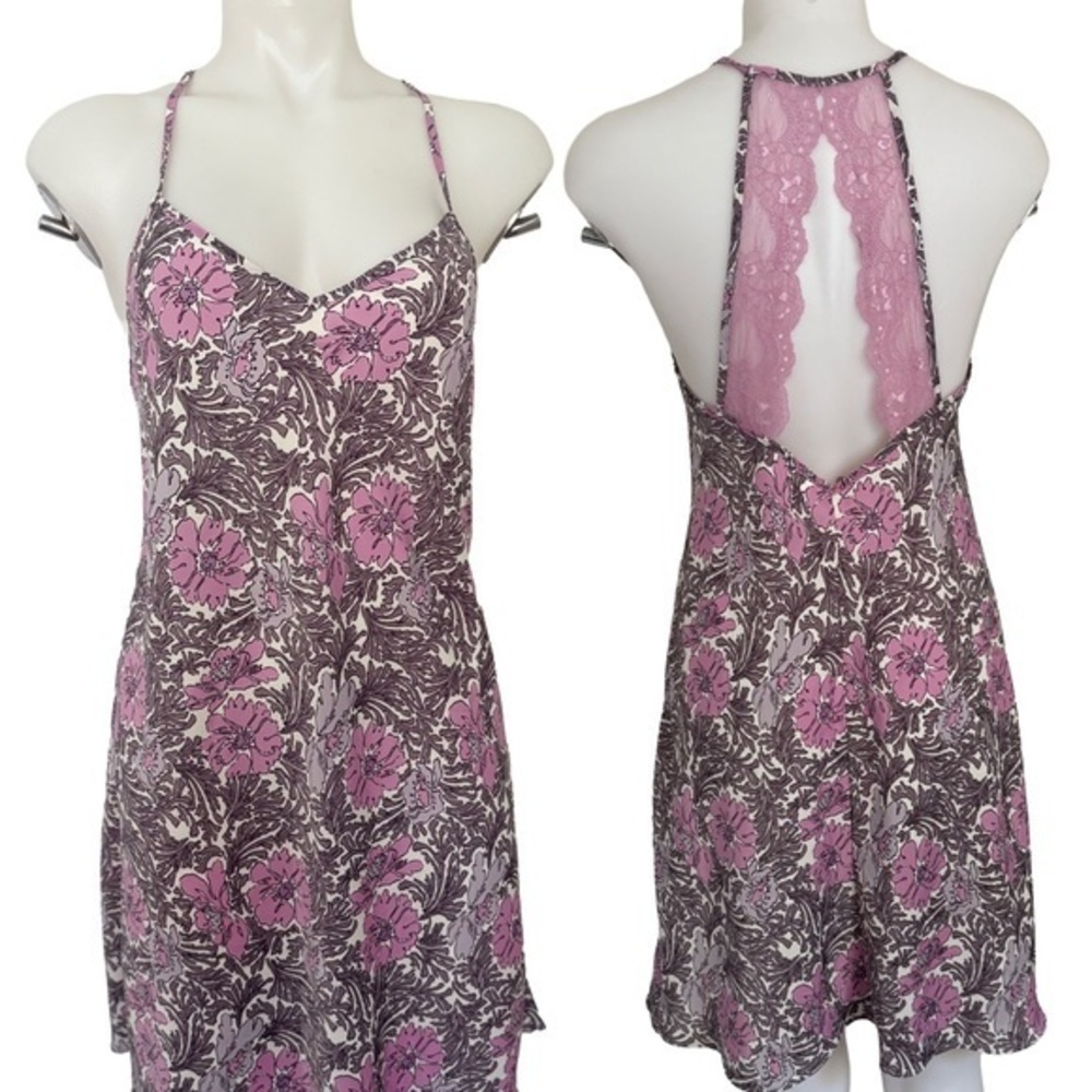 Gilligan & O'Malley Pink and Gray Floral Lingerie